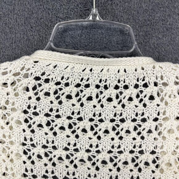 Stradivarius Sweater Womens Small Cropped Crochet Open Knit Bolero Cardigan boho - Picture 13 of 16